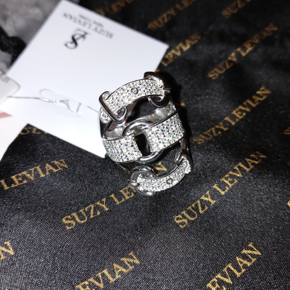 Sterling Silver CZ Triple Buckle Ring Size 7 NWT - Picture 15 of 15